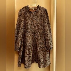 Girls Crewcuts ribbed  corduroy dress, puffed sleeves,pink stitching, see #2 pic